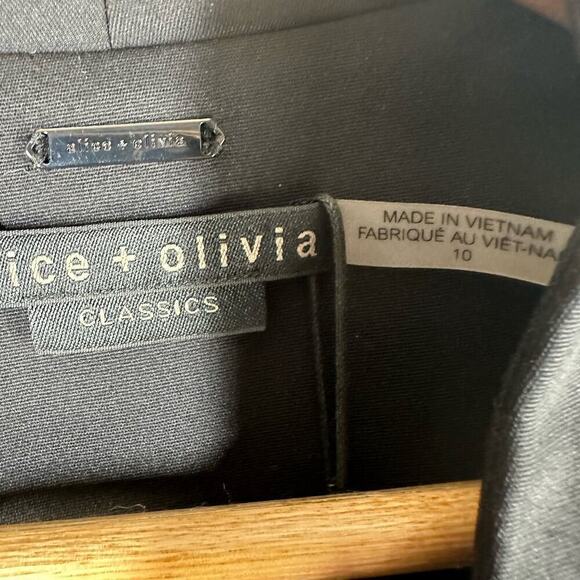 Alice + Olivia Classics Jerri Open-Front Collarless Blazer Size US 10 Black - Picture 5 of 14